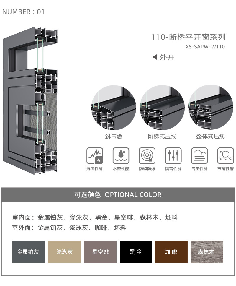 斷橋平開窗型材