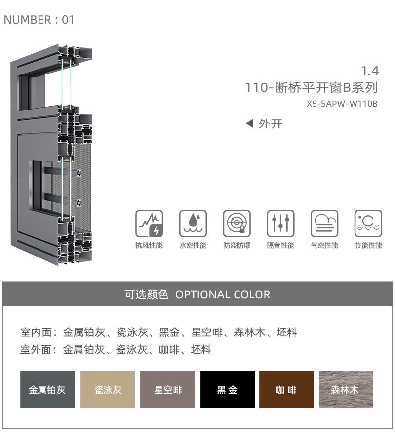 斷橋平開窗型材