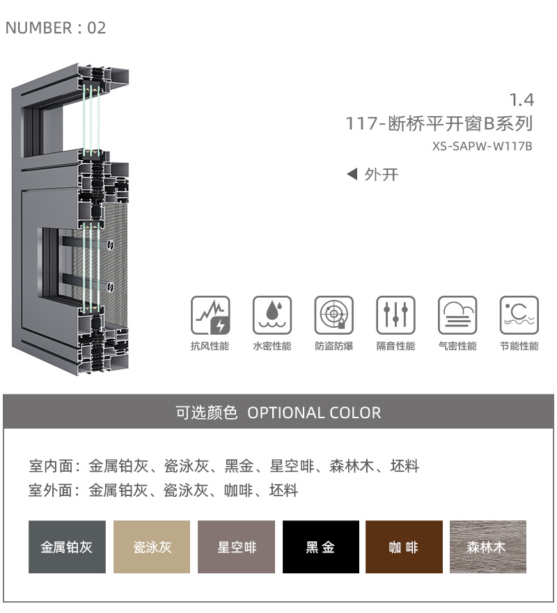 斷橋平開窗鋁型材